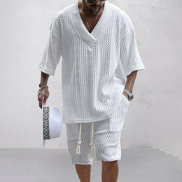 NICOLÒ - Stilvolles Set aus Strickhemd und Shorts
