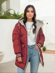 Hauda - mantel mit kapuze und reißverschluss für frauen