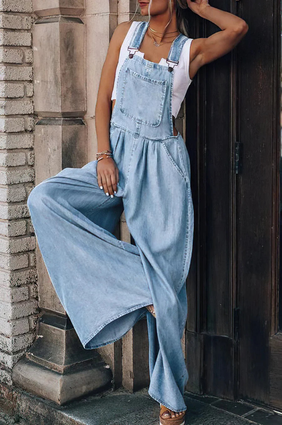 Keti - armelloser trendiger denim-overall für damen | Inna Mode®️