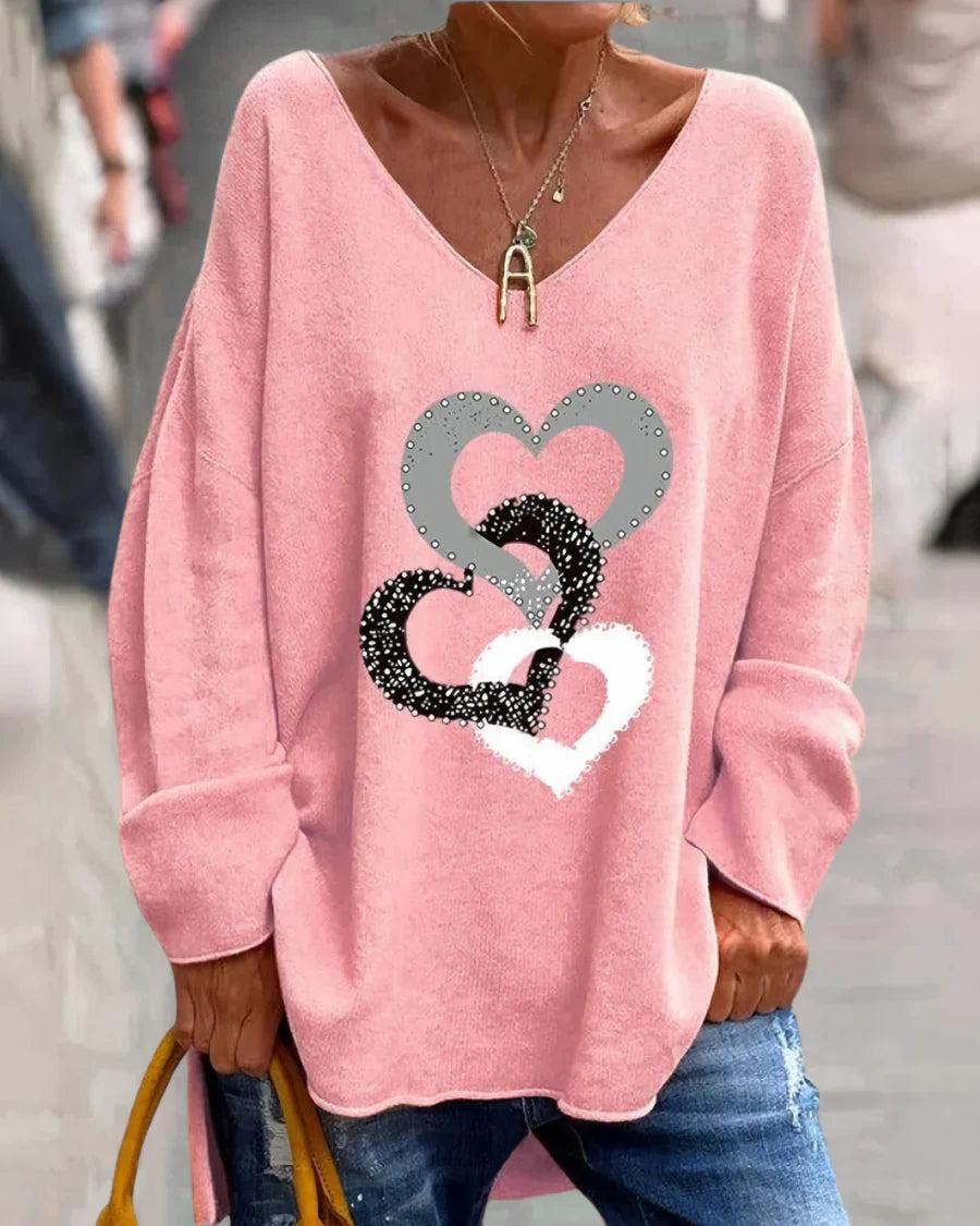 Flosa - bequemer grafischer pullover für frauen | Inna Mode®️