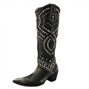 JOAN - Boots with metal studs and chunky heel 