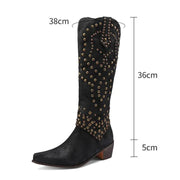 JOAN - Boots with metal studs and chunky heel 