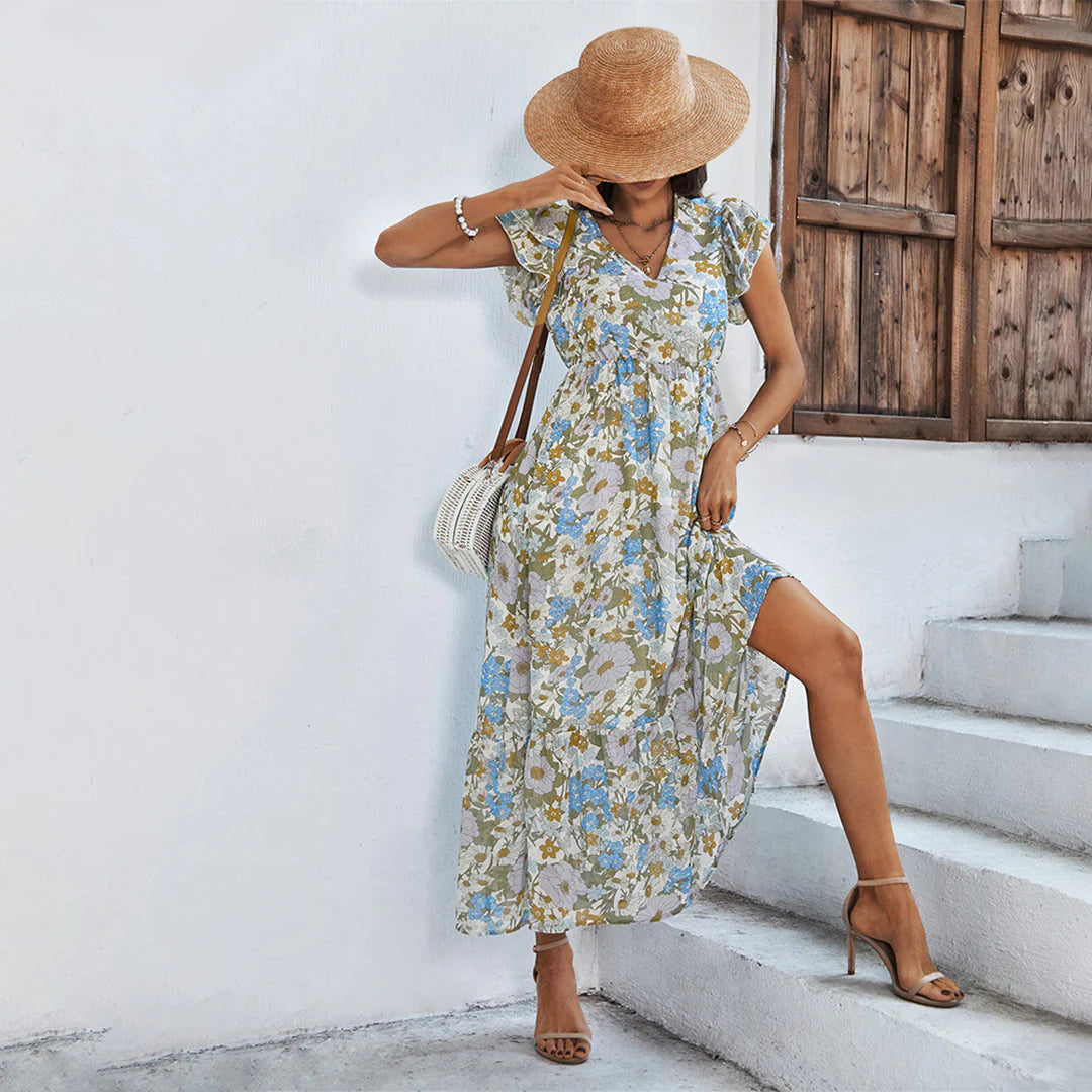 SAAR – Geblümtes Maxikleid | Inna Mode®️