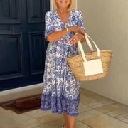 KARLA - Elegantes frühlingskleid mit v-ausschnitt