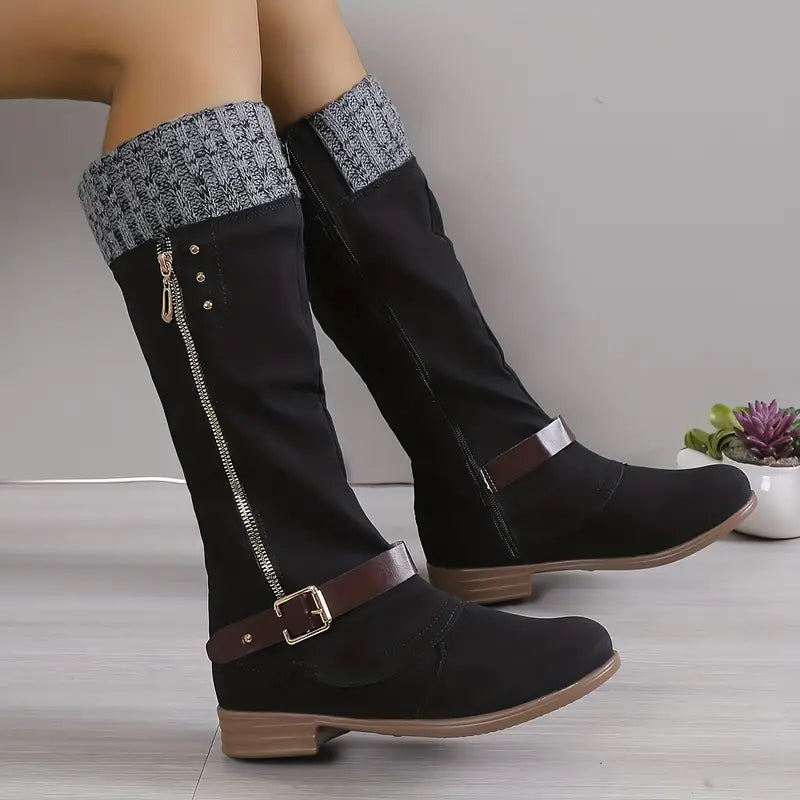 FIONNA - Einfarbige lange Stiefel für Damen