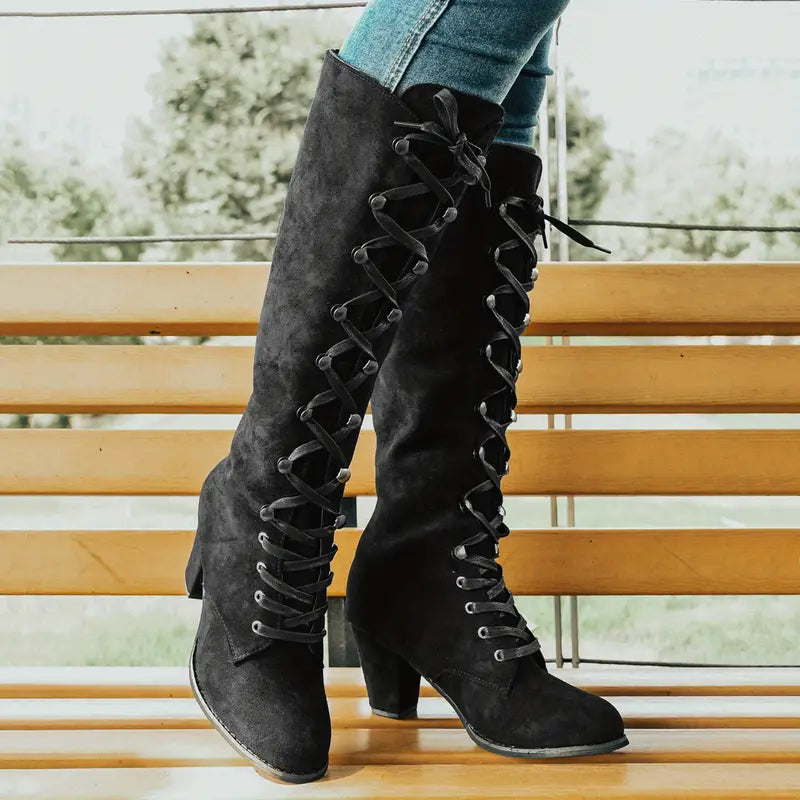 LEONA - Langer Damen-Stiefel mit hohem Absatz