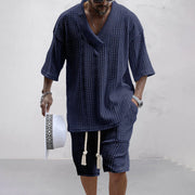 NICOLÒ - Stilvolles Set aus Strickhemd und Shorts