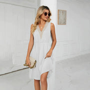 NOELIA - Lässiges v-ausschnitt kleid