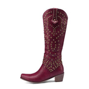 JOAN - Boots with metal studs and chunky heel 
