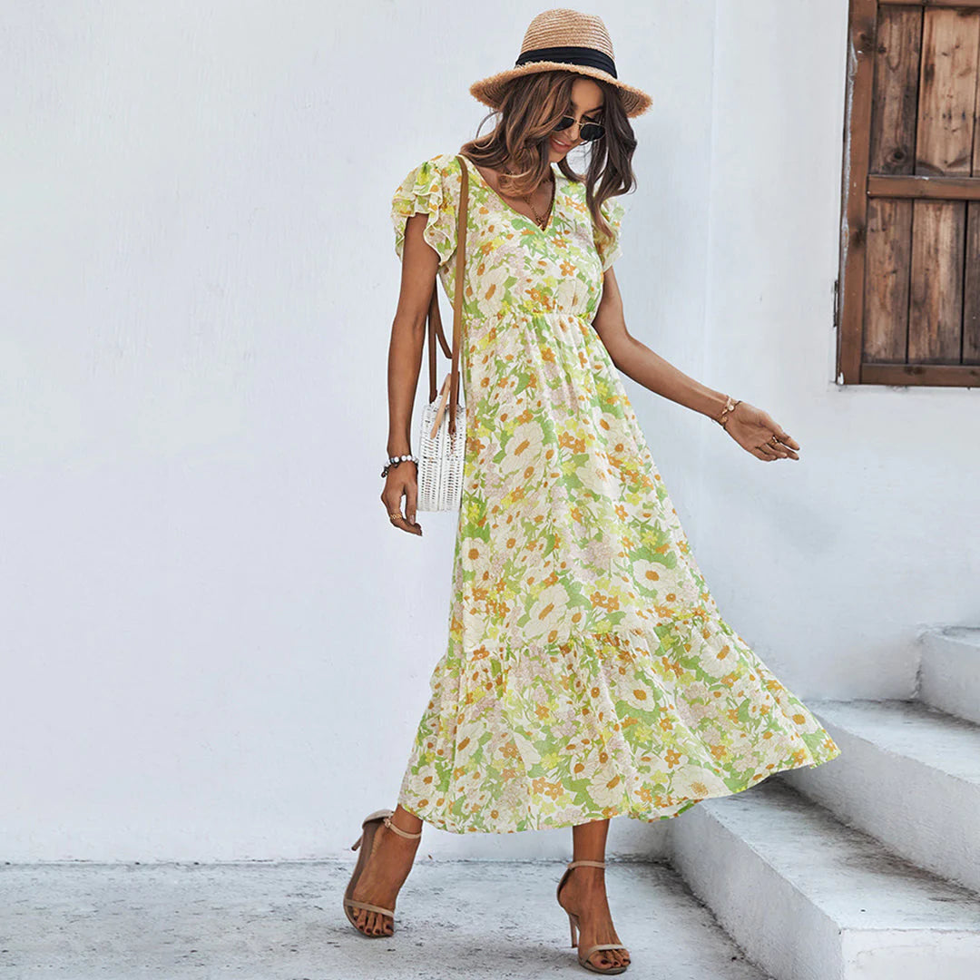 SAAR – Geblümtes Maxikleid | Inna Mode®️