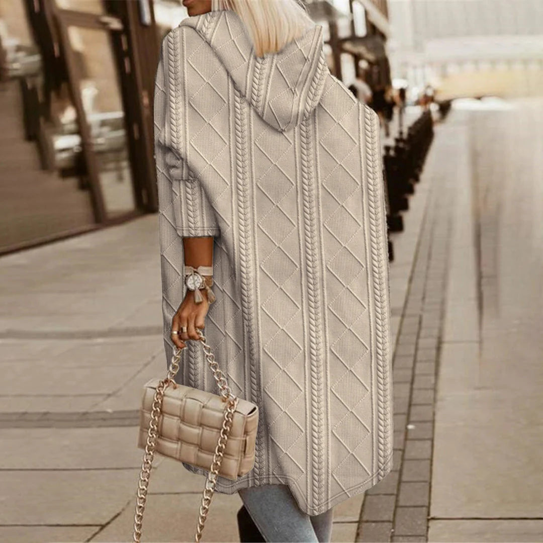 RIBBETE - Eleganter kapuzenmantel