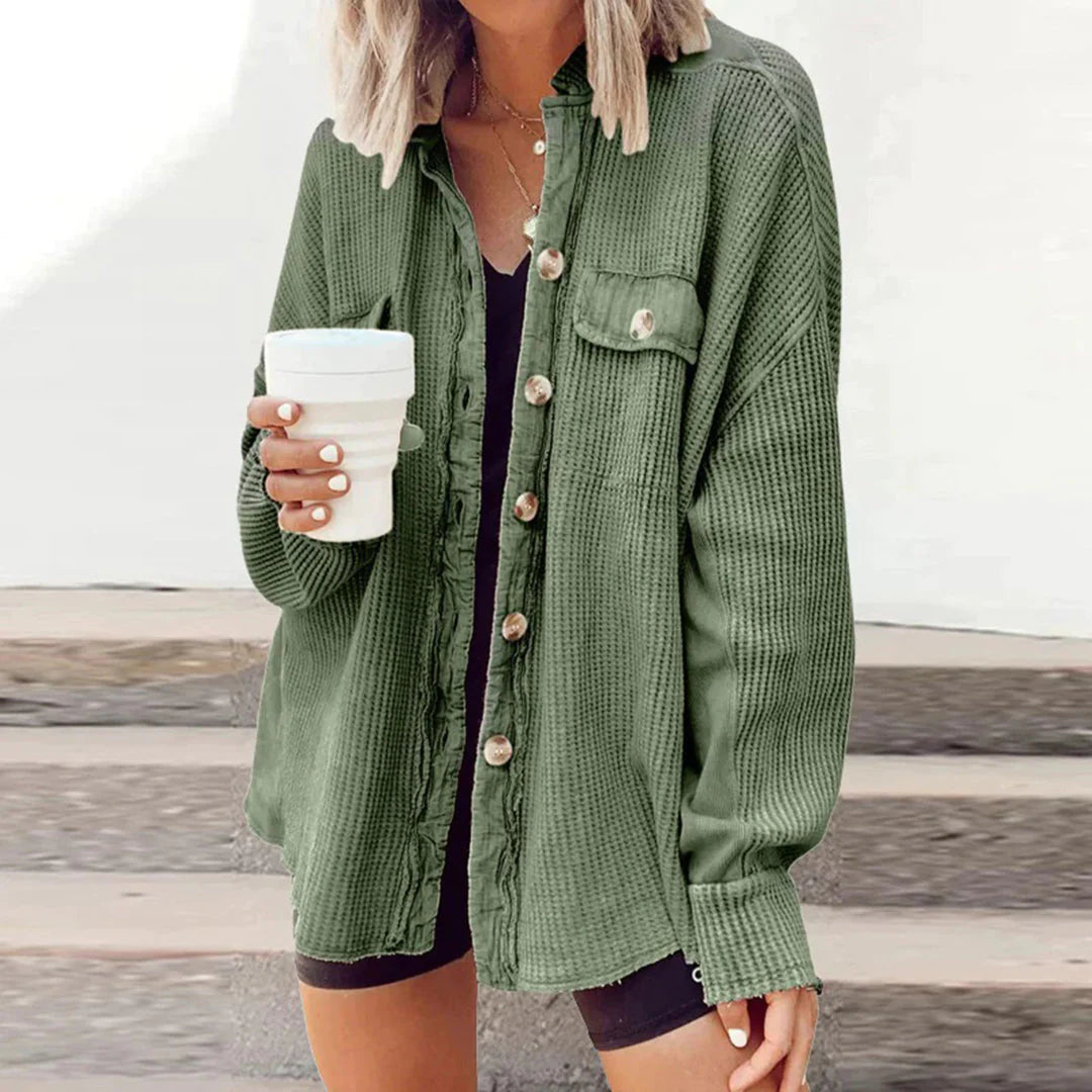 HADLY - Lockere strickjacke aus rippenstrick