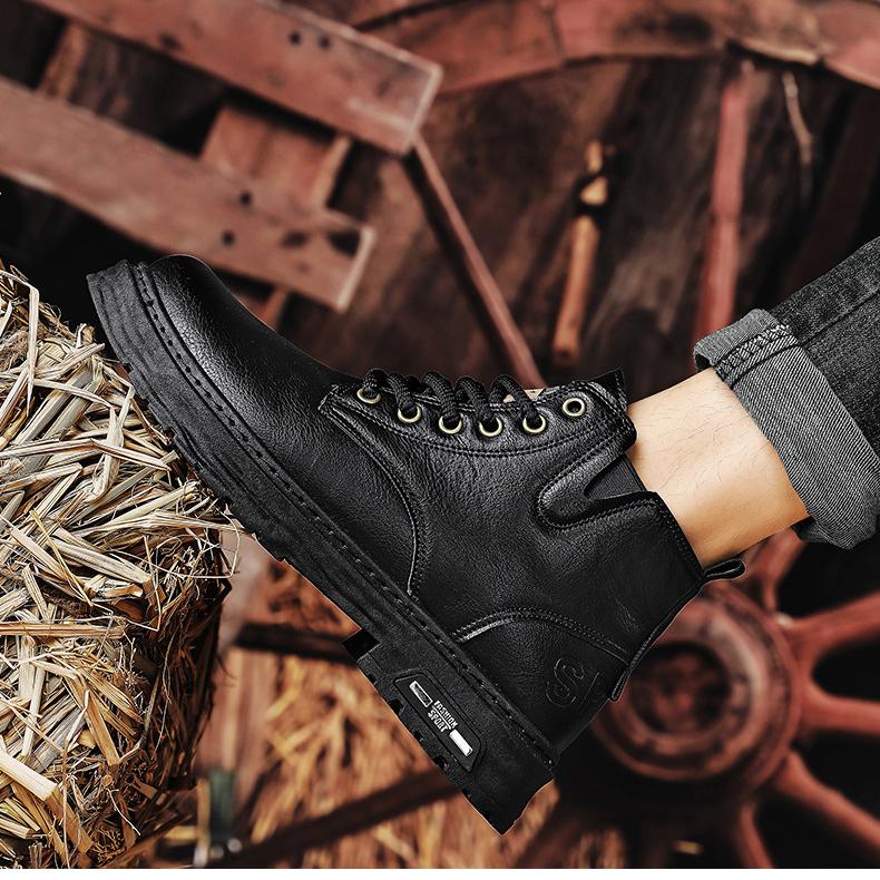 Declan - vintage pu-leder schnürstiefel | Inna Mode®️