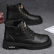 Declan - vintage PU leather lace-up boots
