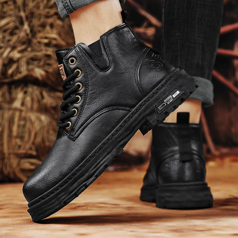 Declan - vintage pu-leder schnürstiefel | Inna Mode®️